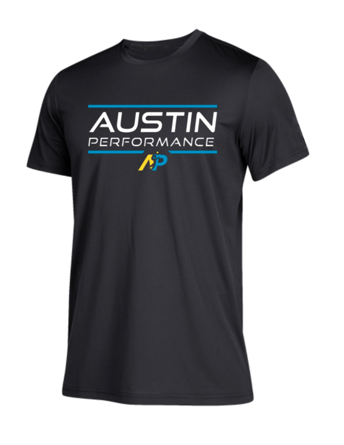 Black Shortsleeve Tee with Stacked Logo (WO-174299)