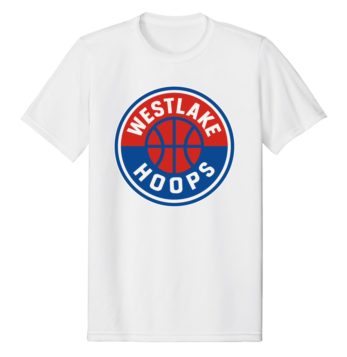 Hoops Cotton/Poly Blend Short Sleeve ADULT Tshirt White