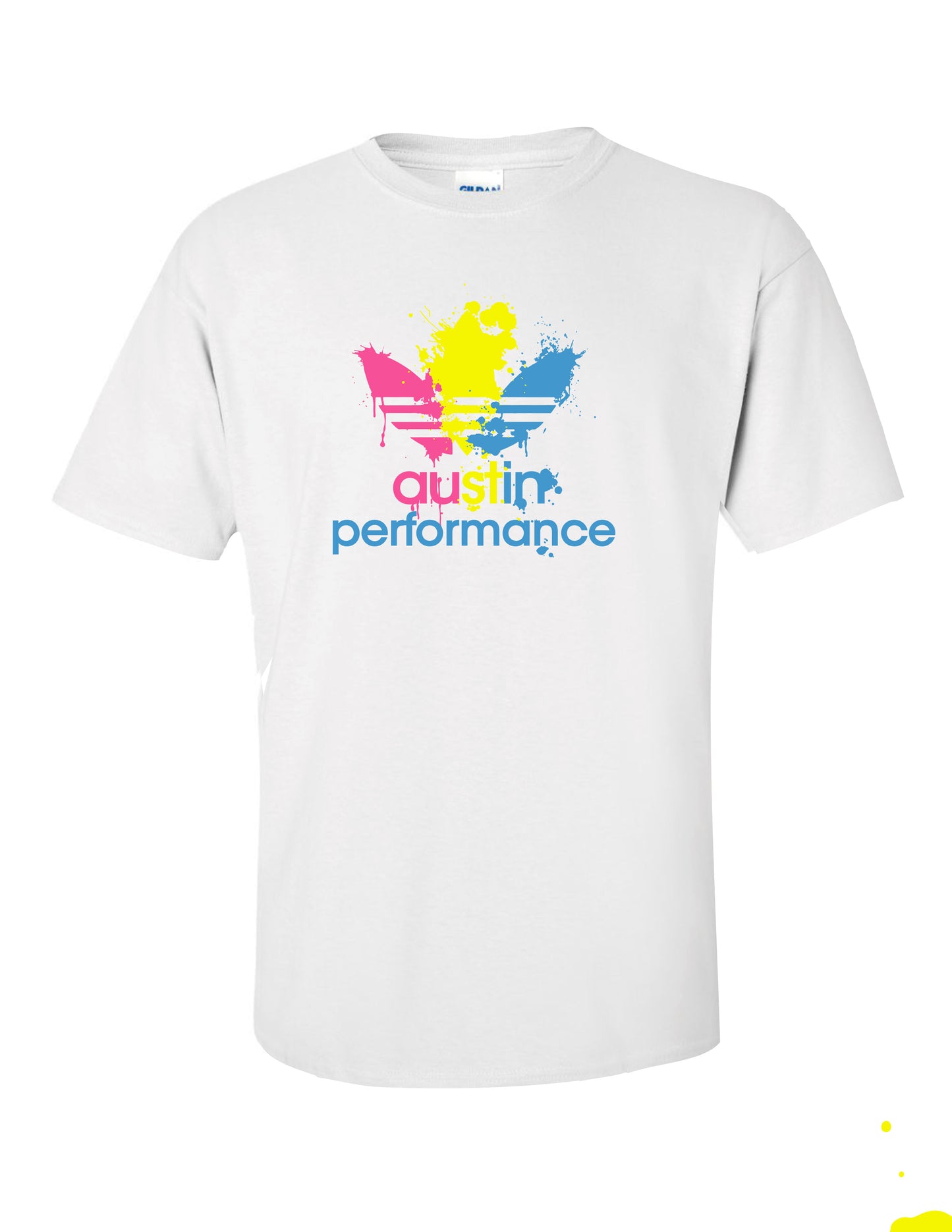 White Shortsleeve Tee with Splatter Logo (WO-174417)