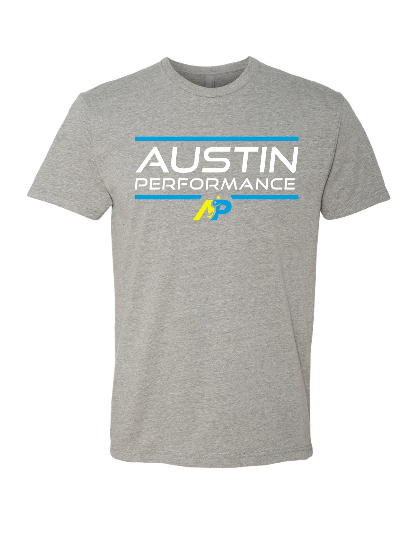 Dark Heather Grey Shortsleeve Tee with Stacked Logo (WO-174299)