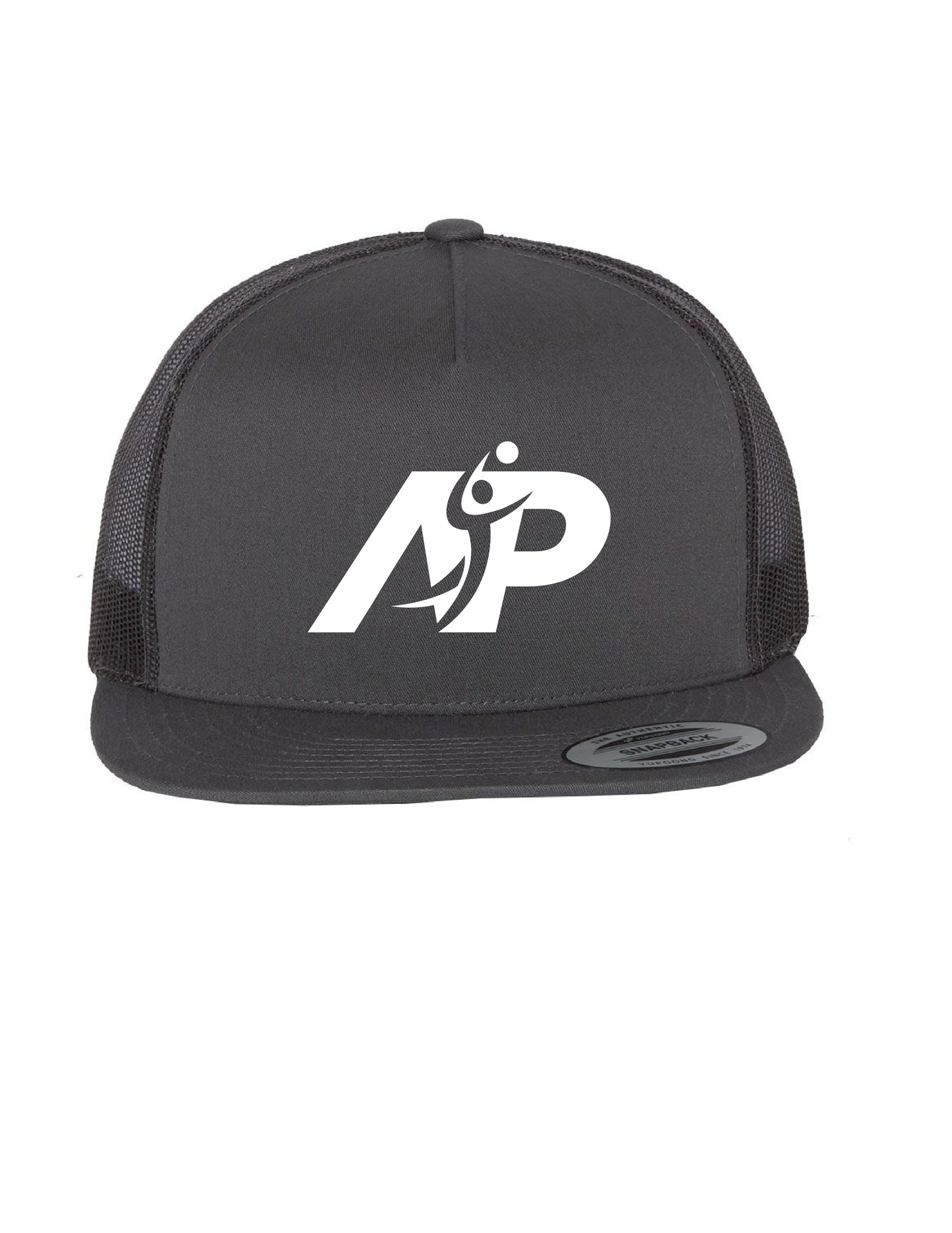 Yupoong Flat Bill Cap Puff Embroidery - Charcoal (WO-174305)