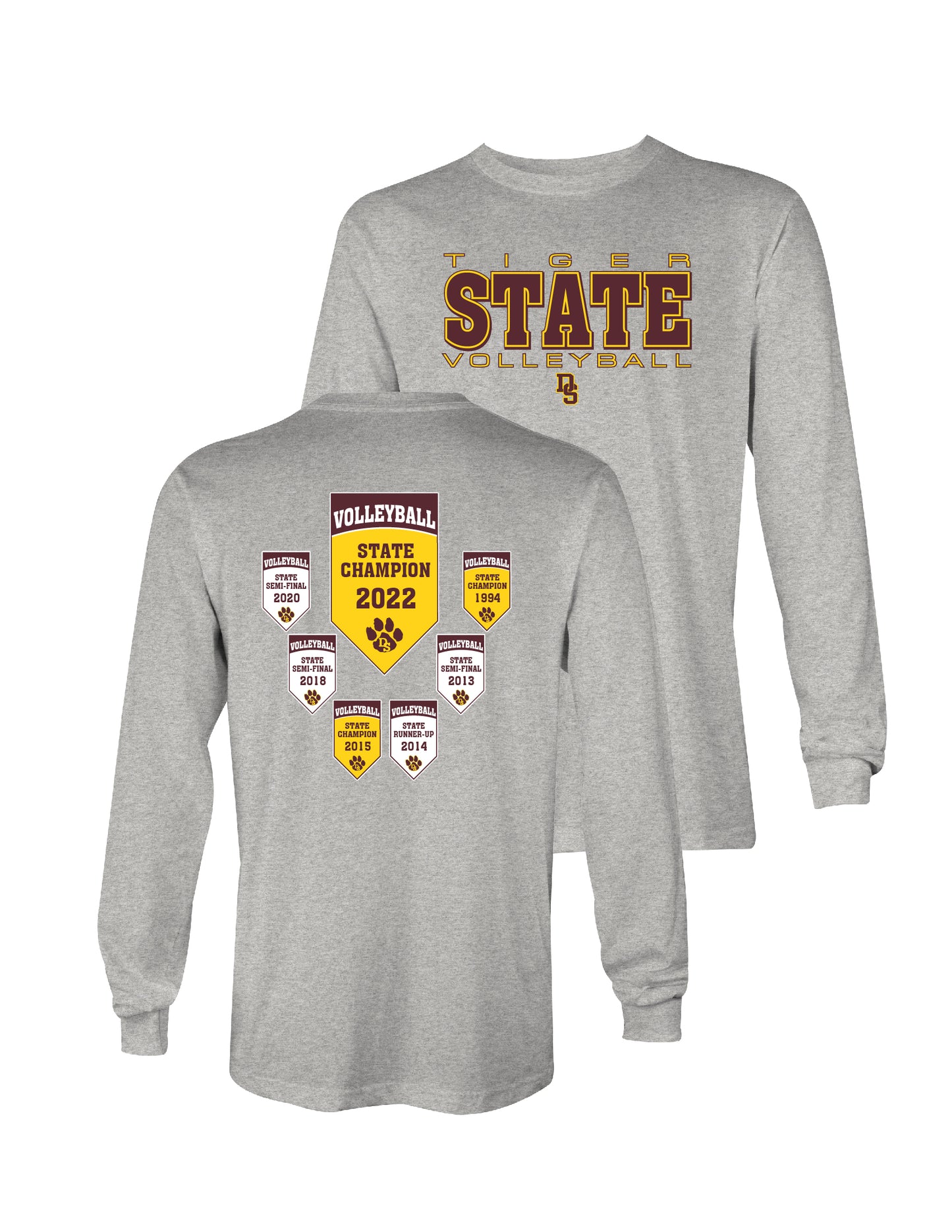 Dripping Springs Champions Long-sleeve Tee in Dark Heather Gray (WO-166599)