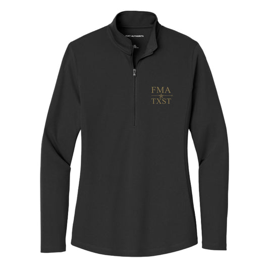 TXST FMA LK112 Port Authority Black 1/4 Zip - Ladies'