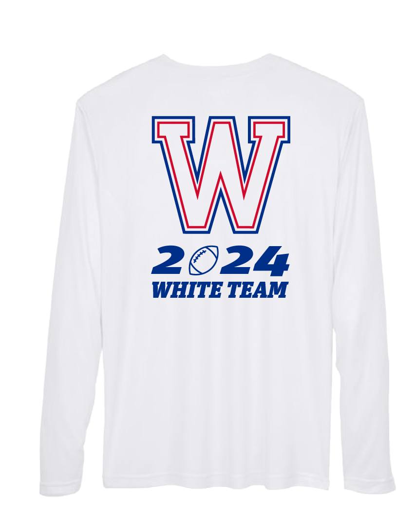 WHS White Team Dri Fit Performance Long Sleeve ADULT Shirt - 180917