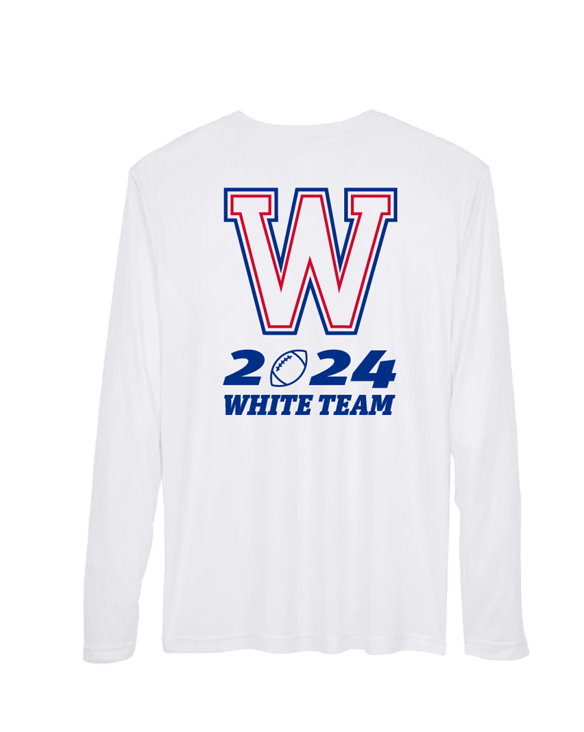 WHS White Team Dri Fit Performance Long Sleeve YOUTH Shirt - 180917